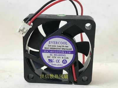 EVERCOOL EC4010TH12E DC12V 0.12A 40*10MM 4CM 2-wire silent cooling fan 2pin #yi
