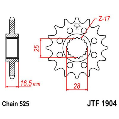 11840 - FRONT TRANSMISSION ATTACHMENT SPROCKET compatible with KTM 1290 SUPER