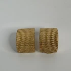Vintage Christian Dior Clip On Earrings Gold Colored Costume Jewelry