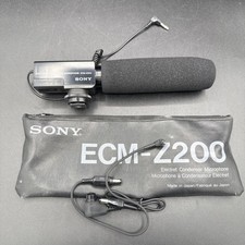 SONY ECM-Z200 Video Camera Electret Condenser Microphone w/ Pouch Tested