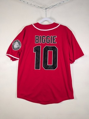 Bad Boy Entertainment Biggie #10 20 Years Red Baseball Jersey Sz S