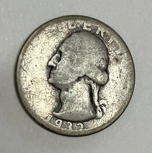 1932-D Denver Mint Washington Silver Quarter About Good Condition