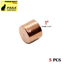 5 pcs 1" COPPER CAP COPPER PIPE END CAP (FITS 1-1/8" OD COPPER PIPE)