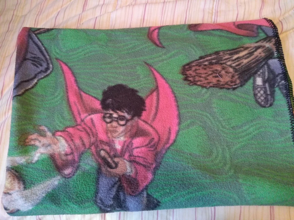 Manta bebé franela verde Harry Potter 2001 Warner Bros 60x45 Foto 3 de 4