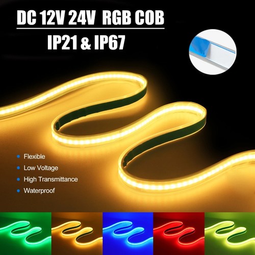 DC 12V 24V RGB COB LED Strip 576 840LEDs/M TV BackLight Home Decor IP67 / IP44 - Picture 2 of 26