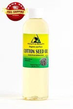 COTTON SEED OIL ORGANIC by H&B Oils Center CARRIER COLD PRESSED 100% PURE 4 OZ 
