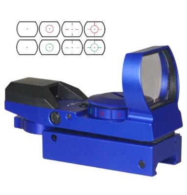 Blue Color Holographic Reflex Dot Sight Weaver Mount Adjustable Red & Green Illu
