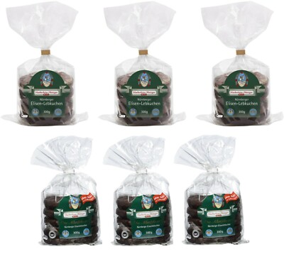 Haeberlein Metzger Elisen Lebkuchen Glasier & Schokoliert Ohne Mehl 6x300g