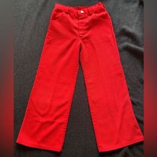 Vintage 1970  s Gender Neutral Red Bell Bottom Trousers 