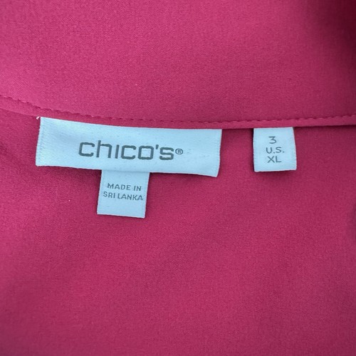 Chicos' women's active wear jacket Fuchsia zip up snaps size 3 (XL) - 第 6/13 張圖片