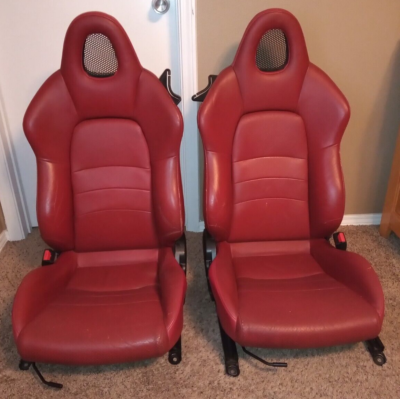 00-05 HONDA S2000 All Red Leather Seats OEM Left & Right Driver