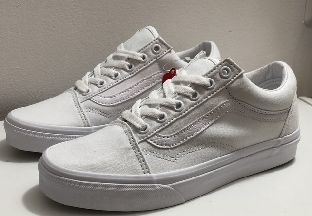 vans old skool white canvas