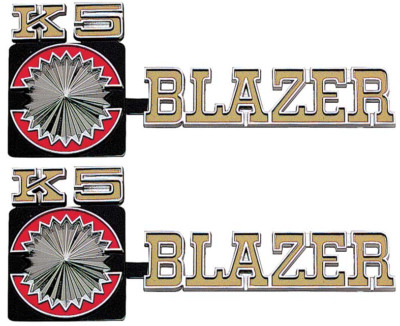 OER Front Fender ''K5 Blazer'' Emblem Set For 1975-1980 Chevy K5 Blazer Models