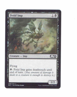 Fetid Imp Flying #98 Common M21 EN Nils Hamm WOTC 2020 #MTG Card