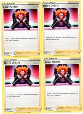 4x Pokemon TCG Boss's Orders 058/072 Shining Fates Playset