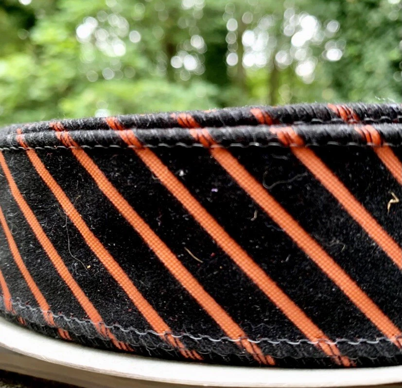 3 Inch Spool of 2” BLACK & ORANGE Striped WIRED EDGE Craft / Floral Ribbon - Image 3 of 4