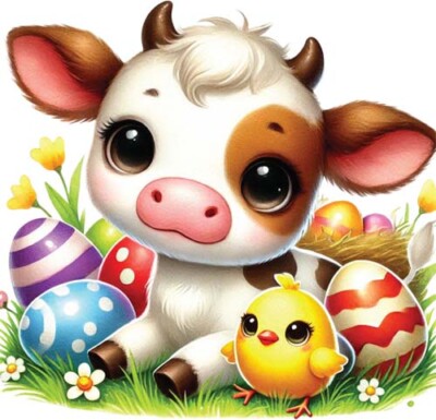 Aquarell Ostern Kuh Eier Wandbild Schlafzimmer Kinderzimmer Vinyl Aufkleber Abziehbild 6 Größen