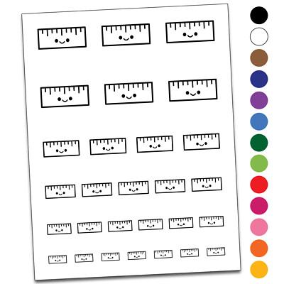 Temporary Ruler Tattoo Kawaii Ruler Teacher School Temporary Tattoo Water Resistant Set | eBay