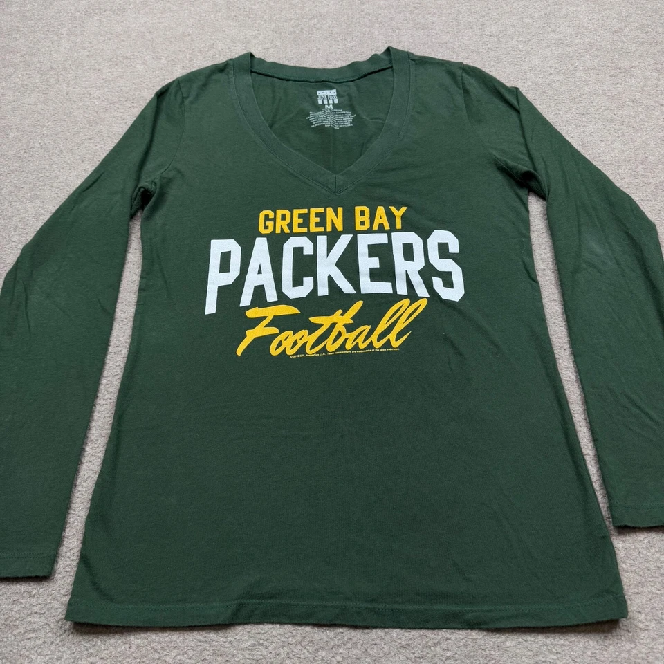 Футболка женская Green Bay Packers графическая размер M NFL футбол с длинным рукавом V-образный вырез - Изображение 4 из 4