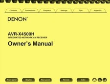 Denon AVR-X4500H Integrated Network Receiver OWNER'S MANUAL