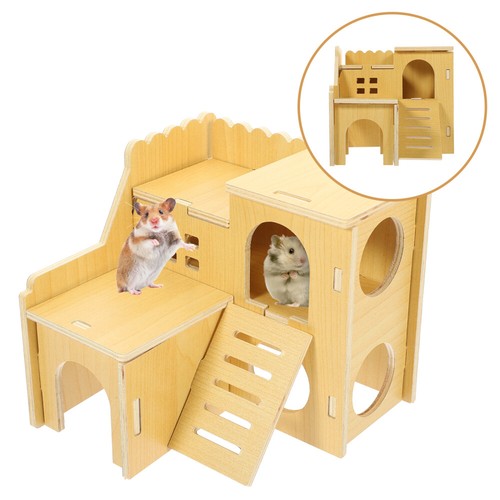 3 Pieces Hamster Holzhaus Schlafzimmer Hamsterverstecke Schlafnest Für - 第 4/12 張圖片