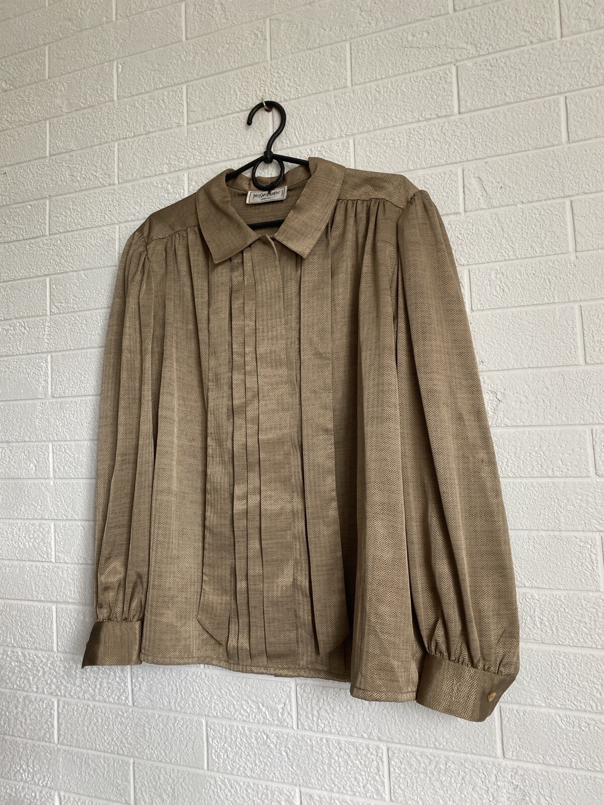 Camicia cowear vintage anni '90 Yves Saint Laurent poliestere manica lunga taglia 42