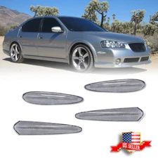 Fits 2000-2003 Nissan Maxima Clear Front & Rear Side Marker Lights Assembly 4PCS