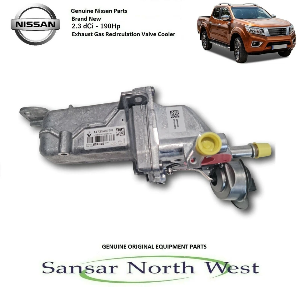New Genuine Nissan Navara NP300 2.3 dCi (D231) EGR Cooler, Gas Recirculation OEM - Image 3 of 4