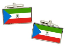 &Auml;quatorialguinea Flag Manschettenkn&ouml;pfe In Chrom Geschenkbox