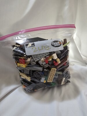 LEGO BULK 2 POUND BAG RANDOM BLOCKS - Assorted Pieces In Large Ziplock Bag 