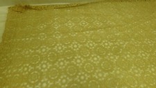 Antique table cloth Lace crochet vintage beige tan 54 x 60  