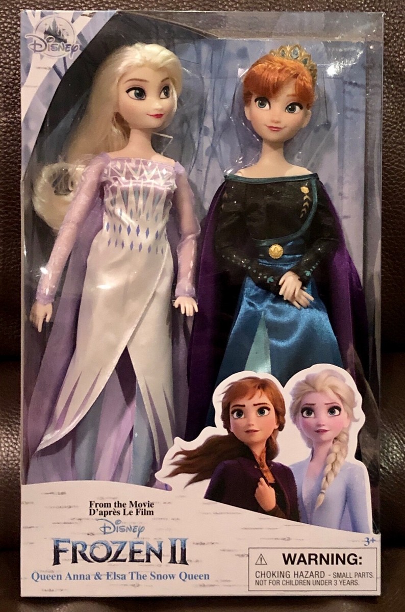 Disney Store Frozen Queen Anna Snow Queen Elsa Doll Set NIB
