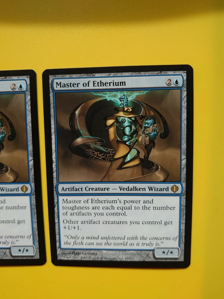 MTG Card. MAster of Etherium x2 Shards of Alara rare Vedalken Wizard - Image 2 of 3