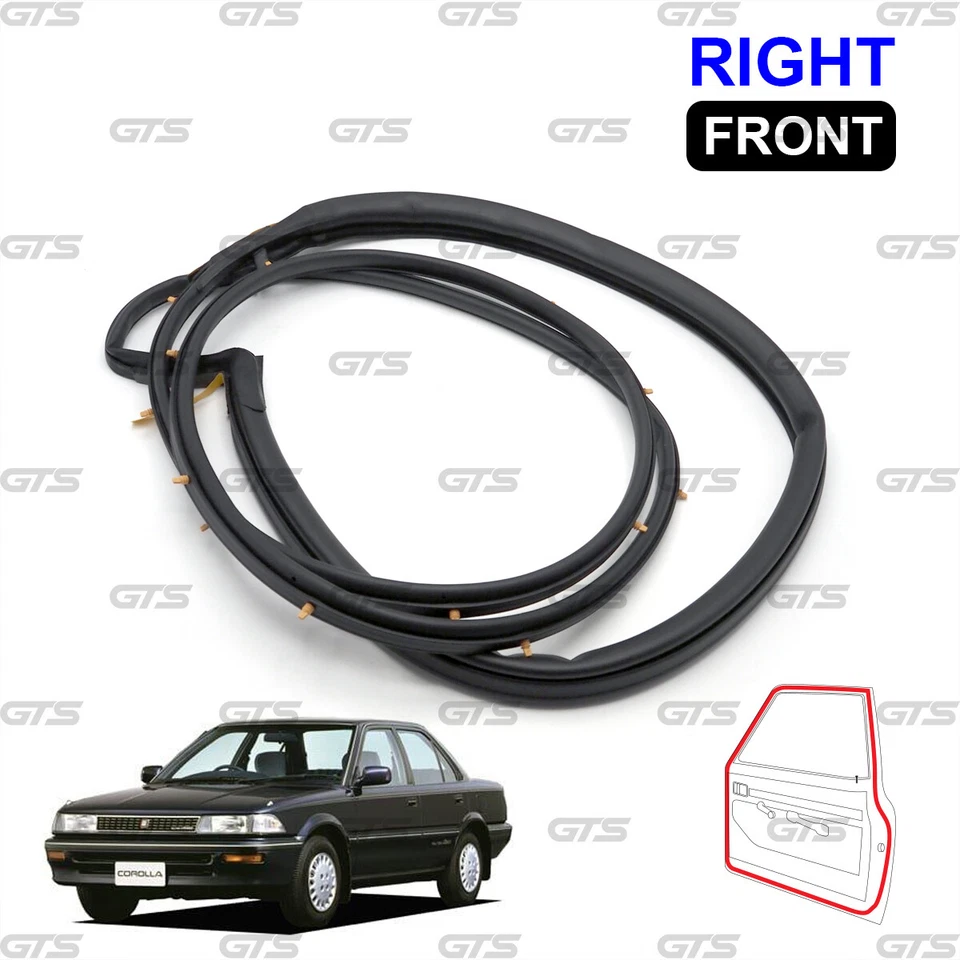 Front Right Door Rubber Seal Weatherstrip Fits Toyota Corolla AE92 1987 - 1991 - Image 3 of 4