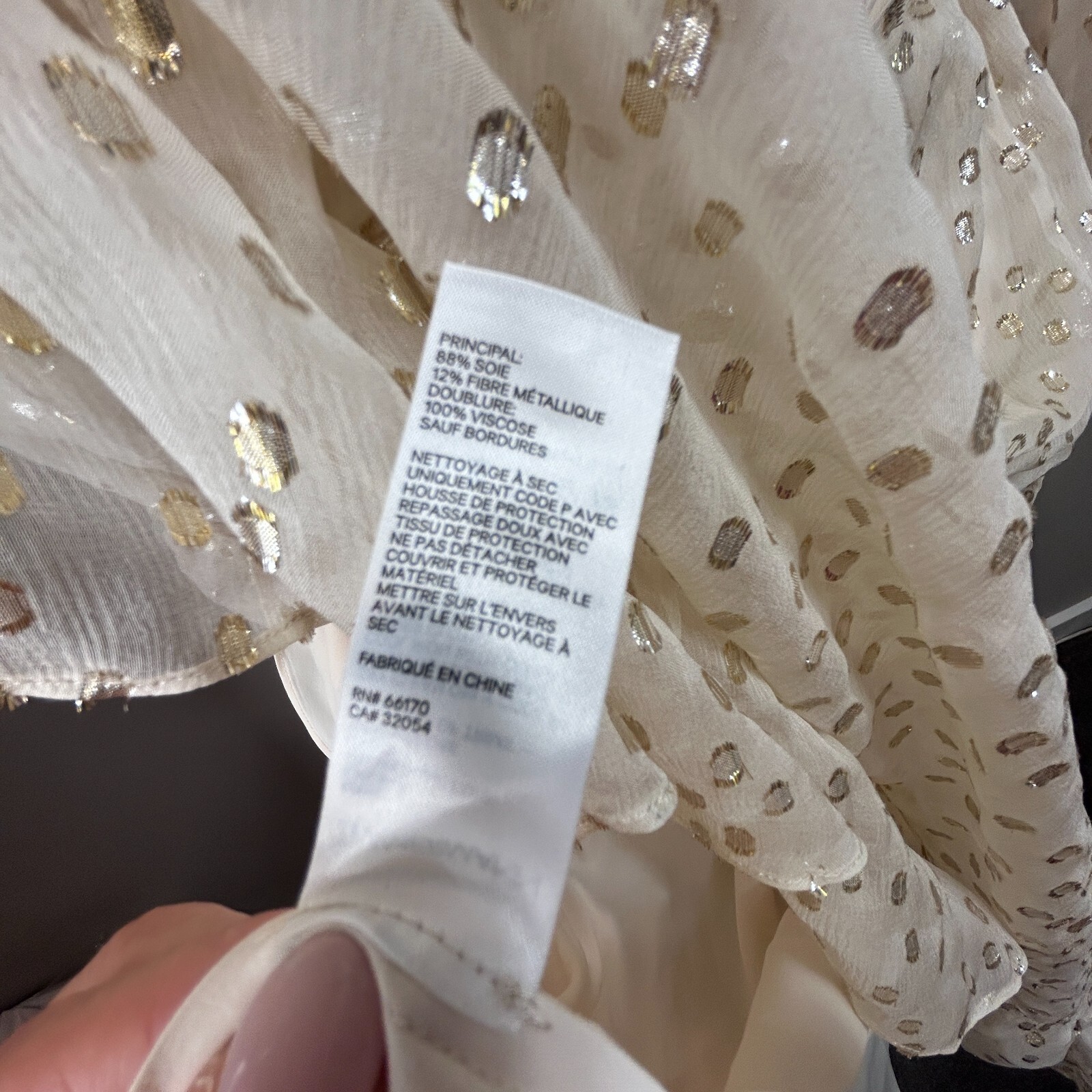 Zimmermann Lurex Wrap Midi Dress BNWT Size 0 AU 8 US 4 Silk Cream Gold NEW