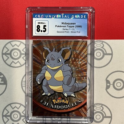 CGC 8.5 MINT Nidoqueen Topps Pokemon Silver Foil 1999 Series 1-31
