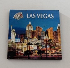 Las Vegas Casinos Hotels Blue Skyline Souvenir Magnet NV Strip Four of Kind Aces