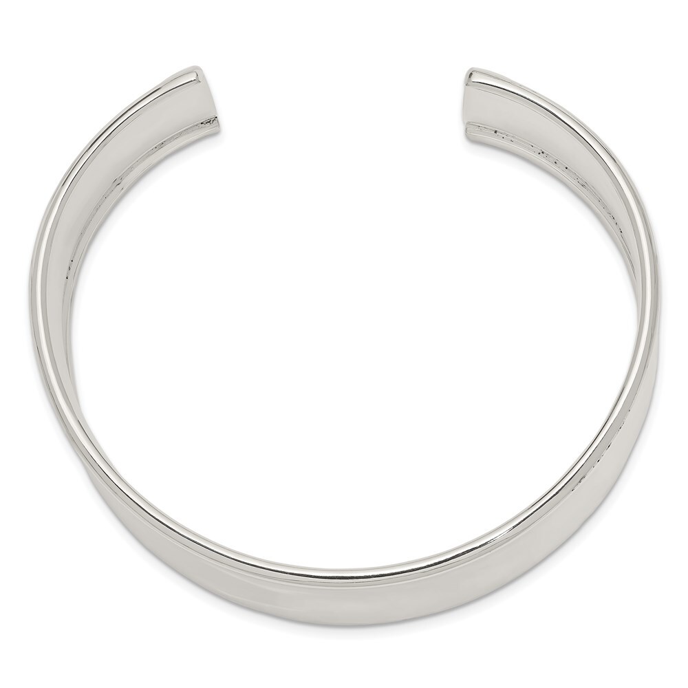 Diamond2Deal 925 Sterling Silver Rhodium Plated Bangle Bracelet - 20mm Wide - View #10