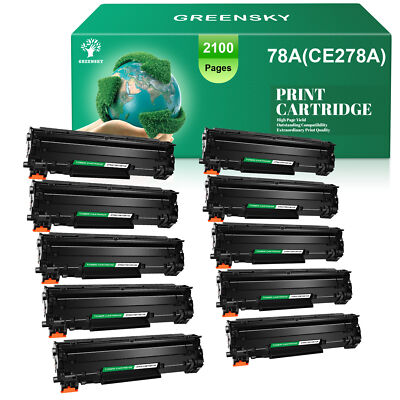 10PK CE278A 78A Black Ink Toner Compatible with HP LaserJet M1536dnf MFP P1606dn