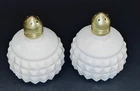 VTG 1960s White Milk Glass Salt & Pepper Shakers 2” X  2”