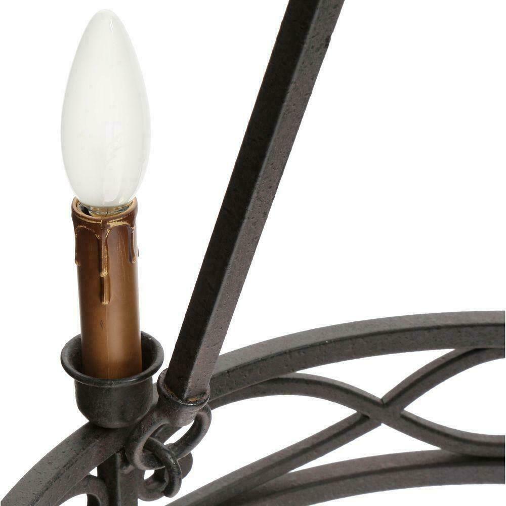 New World Imports Chaumont Collection 6-Light Textured Rust Dimmable Chandelier