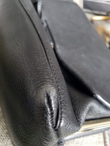 SANDRO Bia Grained Leather Black Convertible Shoulder Bag Crossbody - Picture 12 of 13