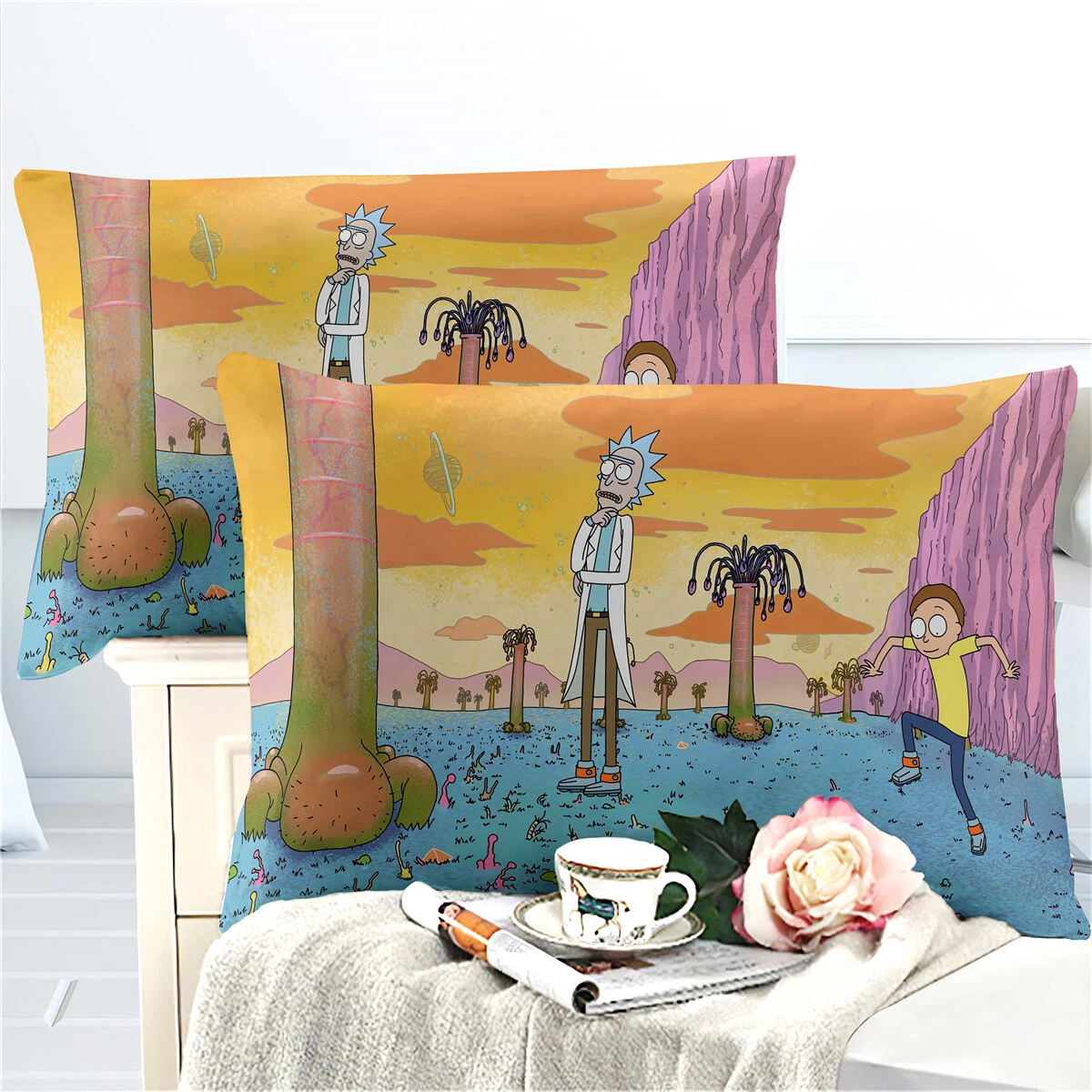 Rick and Rickandmorty Bedding Set, Gift for Friends