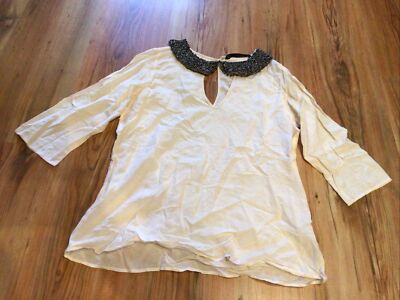 Zara Basic Bluse, Shirt Gr. S (36, 38) Steinchen 3/4 Arm rosa !!!