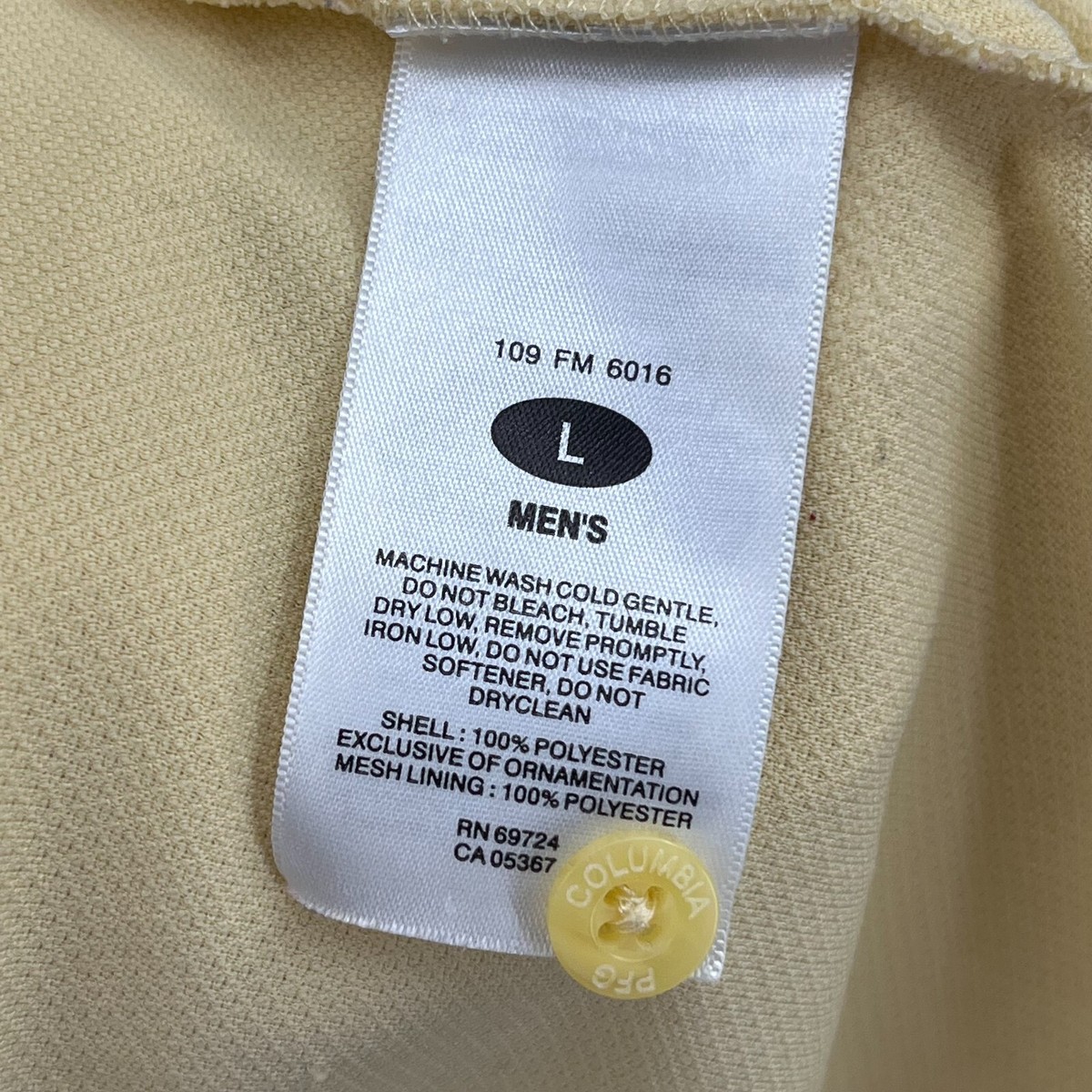 Chemise Columbia PFG Omni-Shade Homme - XL, Jaune, Manches Courtes, Pêche