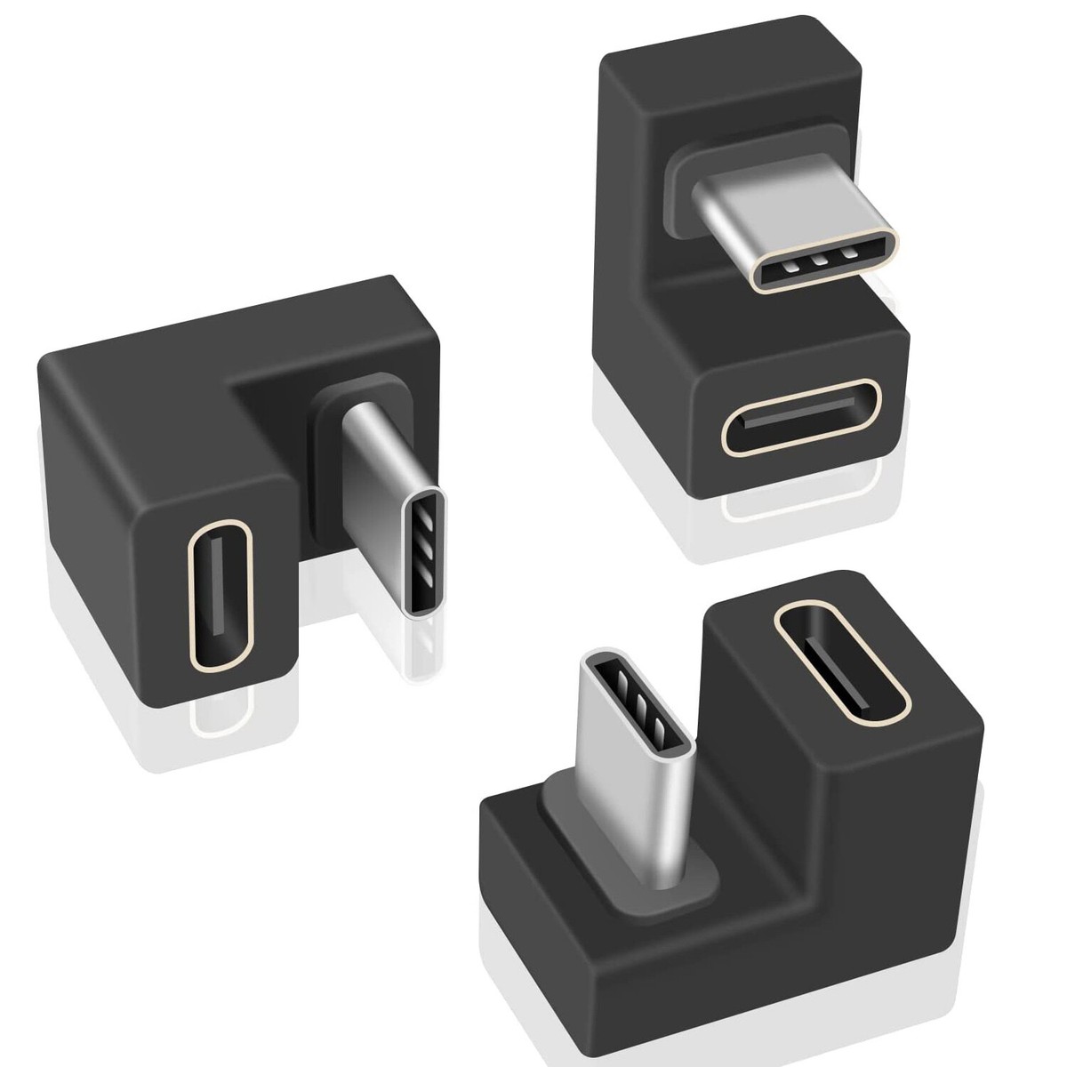 10x U Shape Angled USB 3.1 Type C to USB C M/F Adapter f Laptop