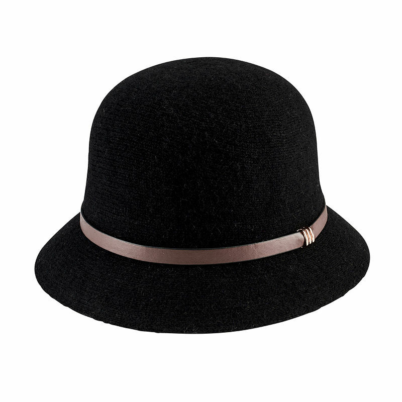 San Diego Hat Company Charcoal Wool Hat with Bronze Band San Diego Hat Company Bucket Hat Black Wool Blend Size Rope  main image 4
