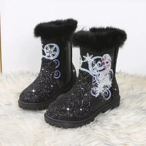 Winter Neu Elsa Kinder Mädchen Elsa Prinzessin Kristall Paillette Kurze Stiefel - Bild 40 von 42