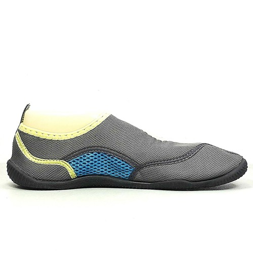 Body Glove Womens Gray Blue And Yellow Hook And Loop Water Shoes Size 9 