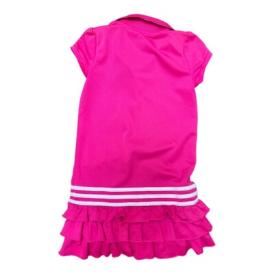 ● ADIDAS ● Polo Dress - Pink Adidas Girls Tennis Dress Size 6X Pink Ruffle Hem White